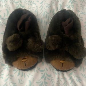 L.L. Bean Brown Bear Kids Slippers